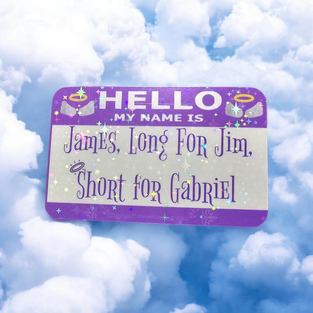 Good Omens "Jim Short for Gabriel" Sticker: Bookish Fandom