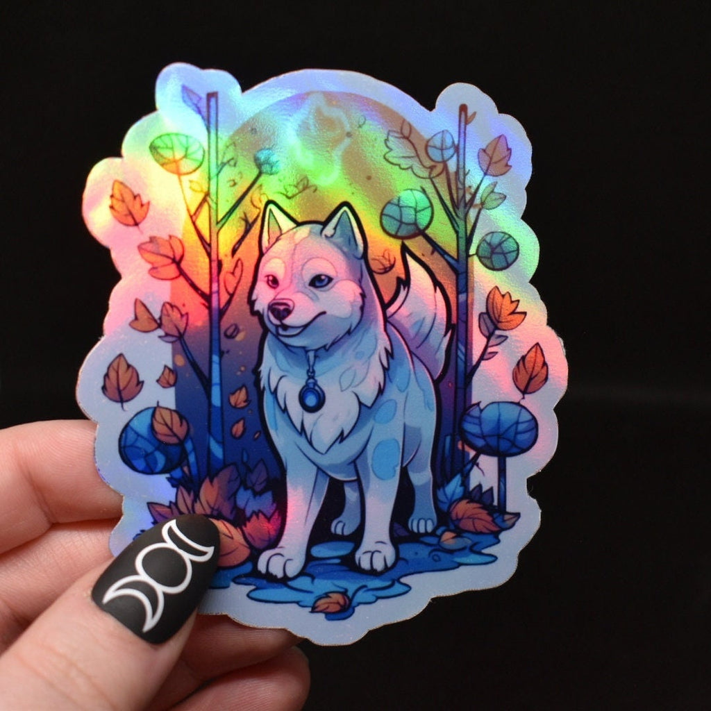 Holographic Akita Sticker – Dog Vinyl Decal