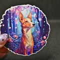 Basenji Witch Familiar Sticker - 3-Inch Vinyl Decal, Water Resistant, Ancient Dog Lover Gift