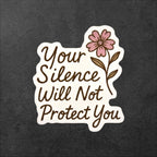 Feminist Empowerment : Audre Lorde Quote vinyl sticker featuring Floral Protest Art in White