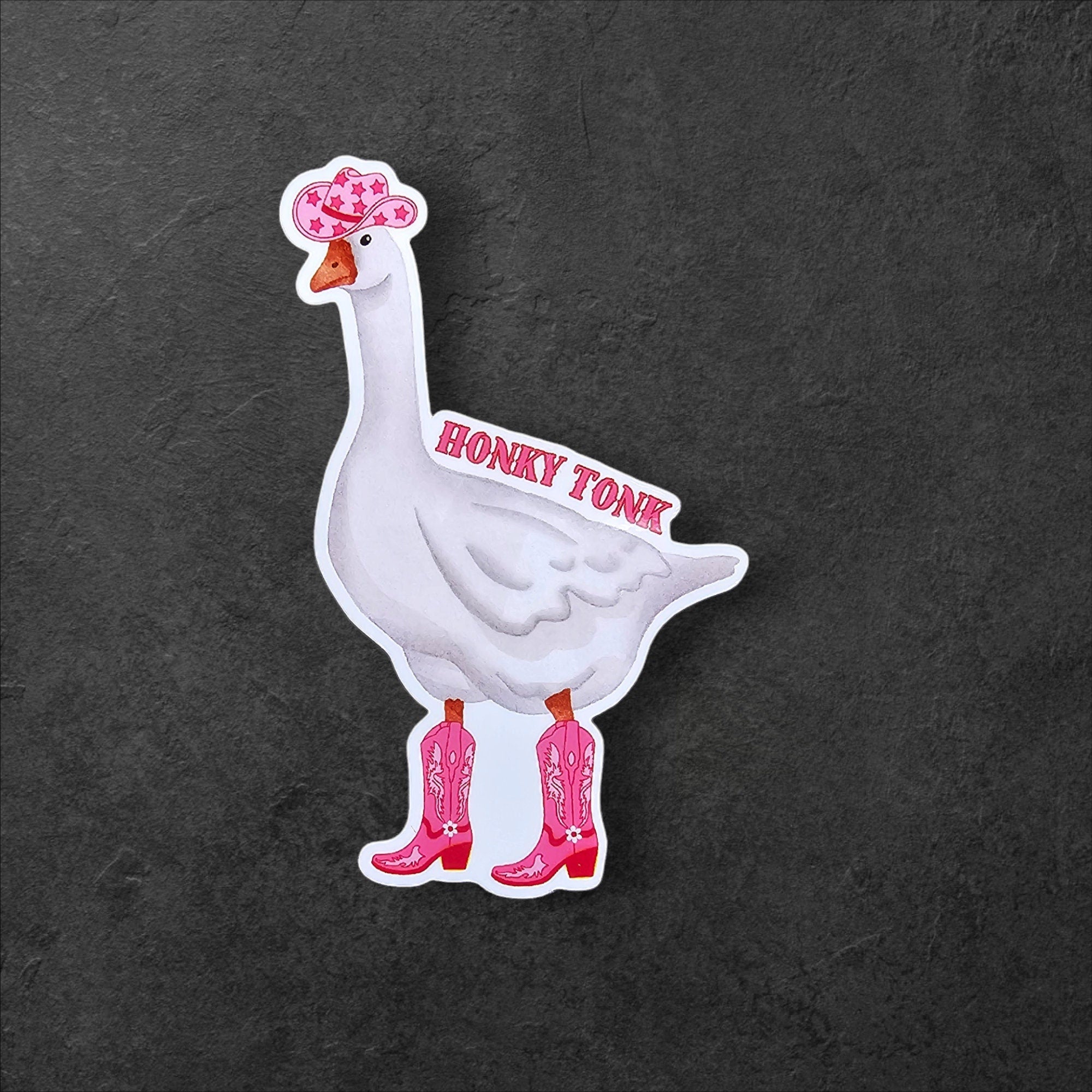 Honky-Tonk Goose Sticker: Funny Cowgirl Sarcastic Saying