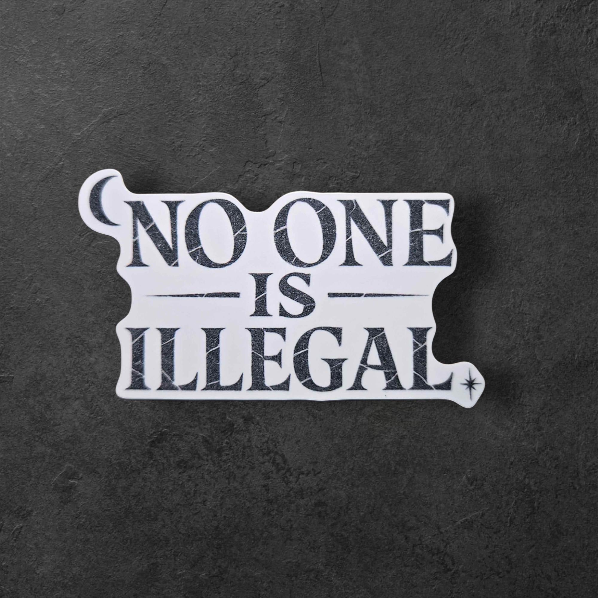 No One Is Illegal Vinyl Sticker | Immigrant Rights Protest, Holographic Political Human Rights Activist