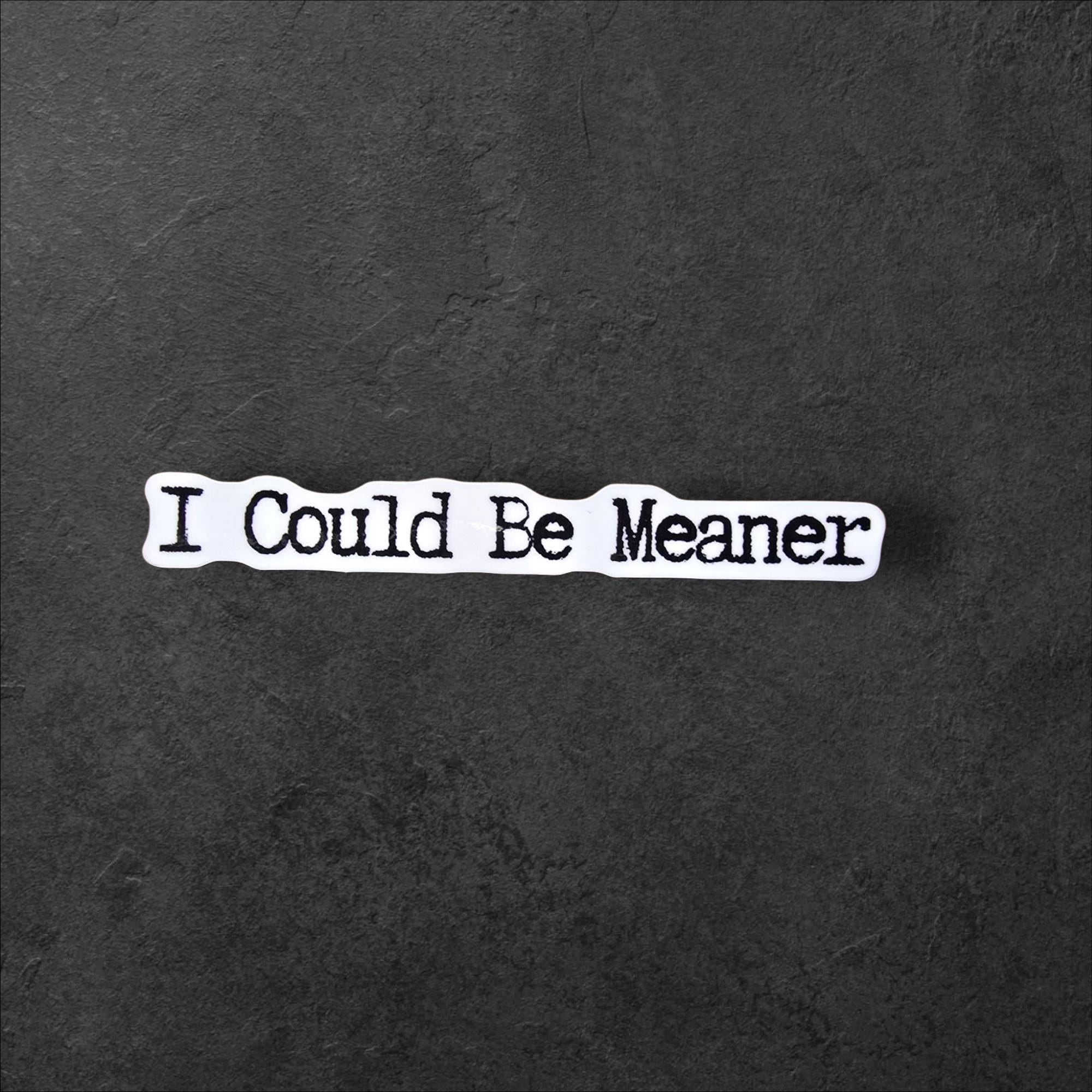 I Could Be Meaner Sticker: Sarcastic E-reader Laptop Decal (Holographic Option)