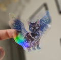 Transparent Tressym Cat Sticker – Winged Cat Fantasy Vinyl Decal