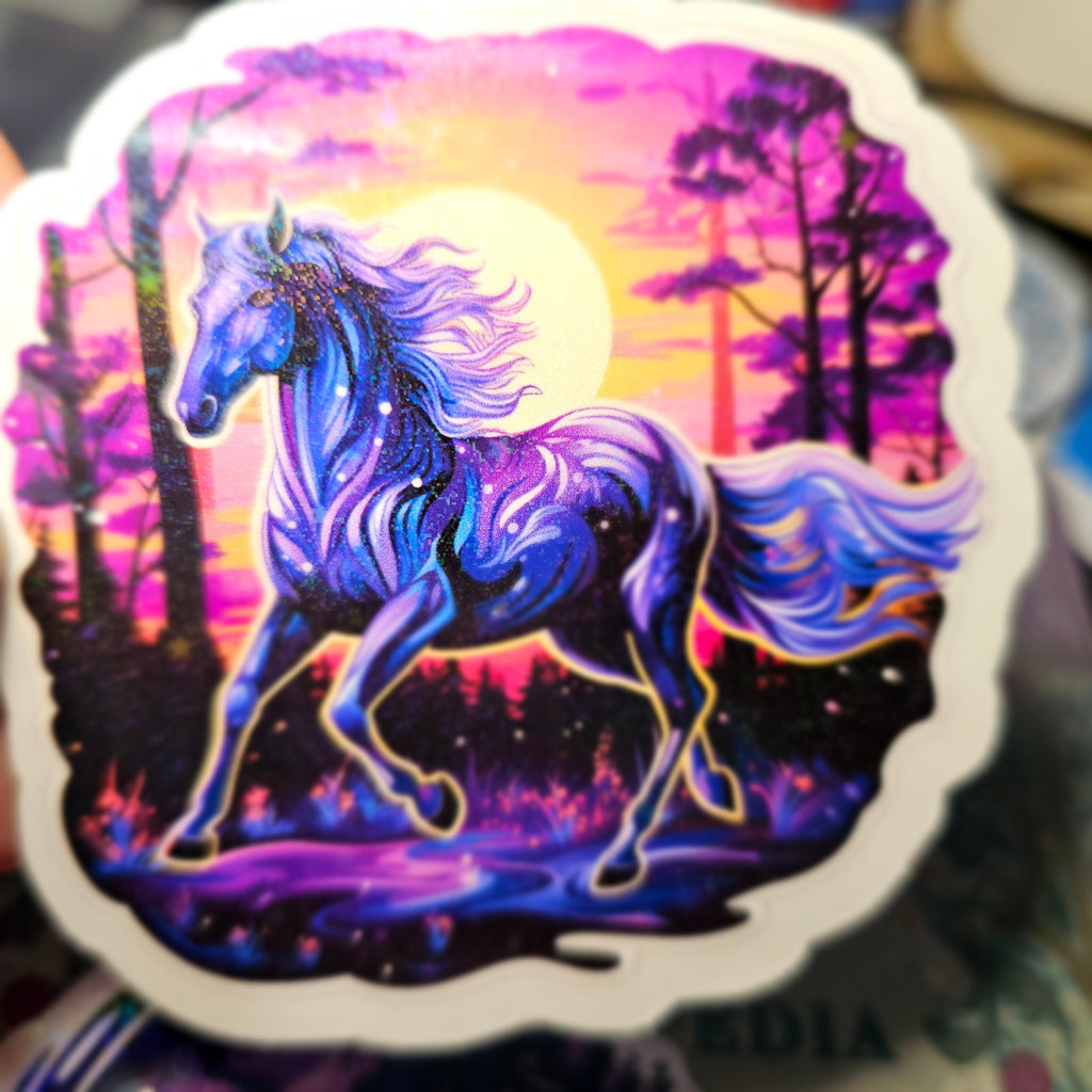 Horse Equestrian Witchy Familiar Decal Holographic Water Resistant