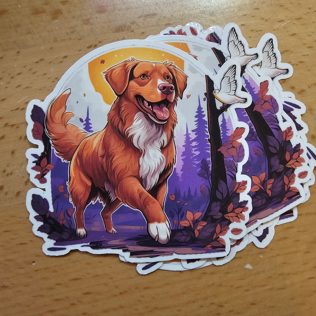 Witchy Nova Scotia Duck Tolling Retriever Sticker: Bodhi's Version, Holographic Decal