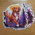 Witchy Nova Scotia Duck Toller vinyl sticker featuring Bodhi's Version