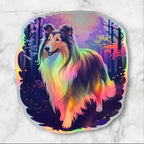 Rough Collie : Autumn Forest Dog Art vinyl sticker