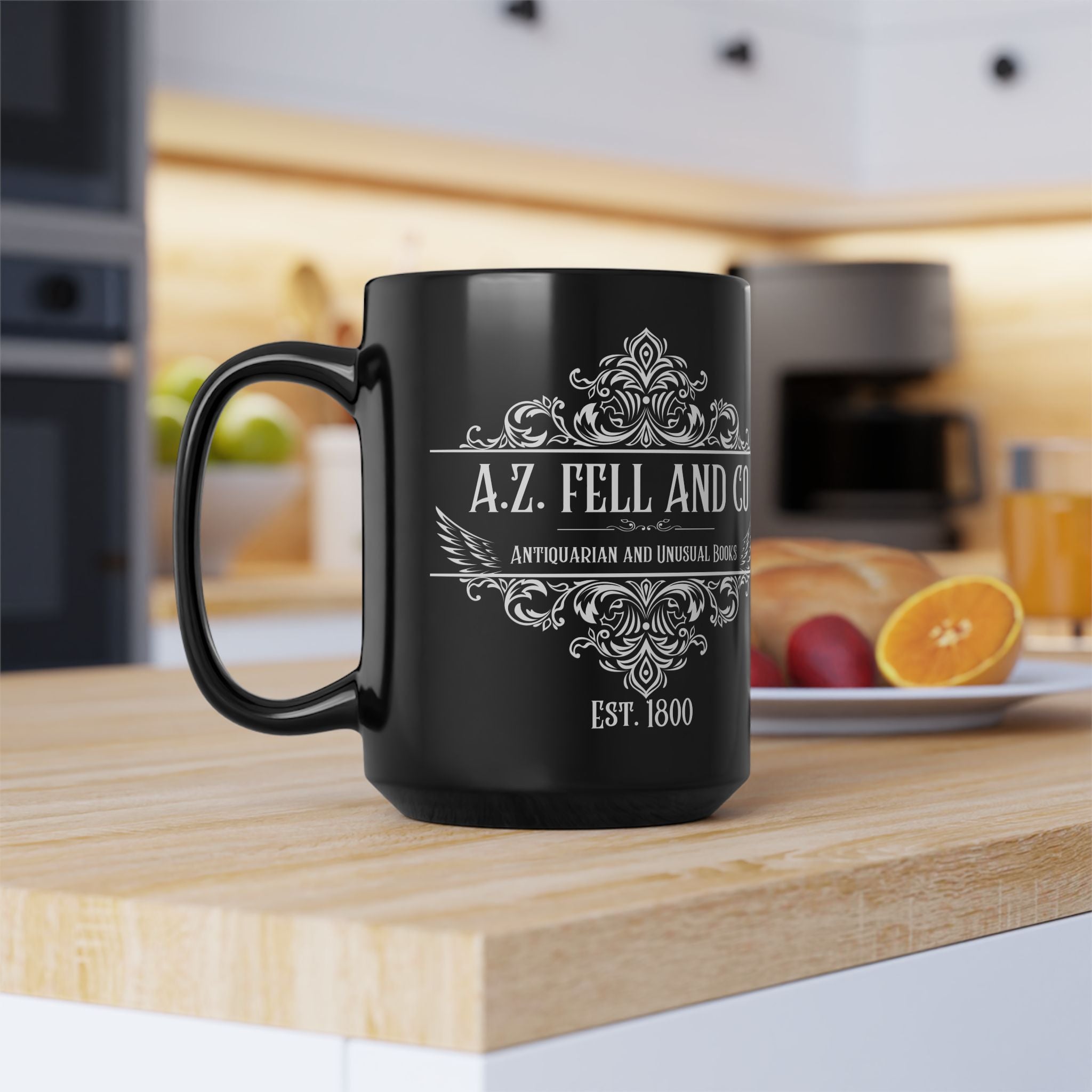 A.Z. Fell and Co Mug | Good Omens Bookshop Mug | Aziraphale Inspired Coffee Mug