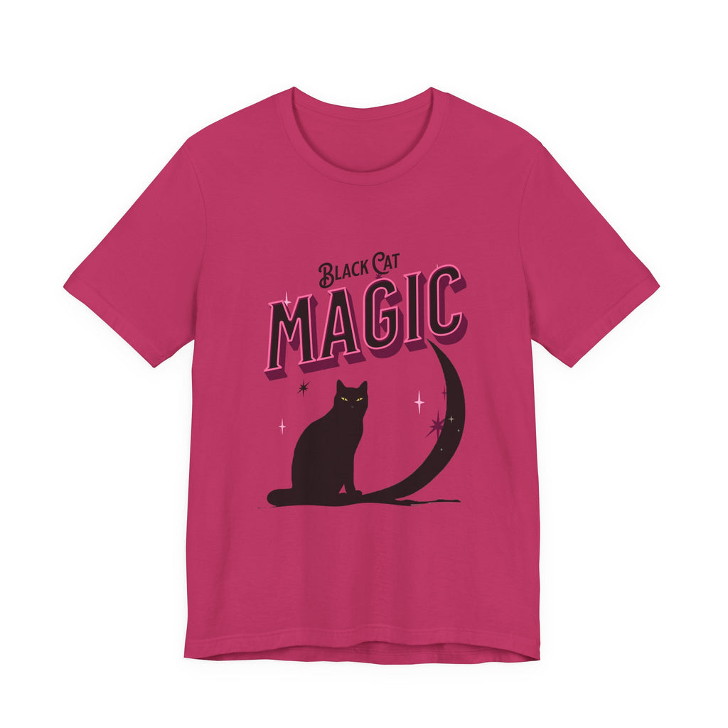 Black Cat Magic T‑Shirt — Halloween Moon Cat Graphic Tee