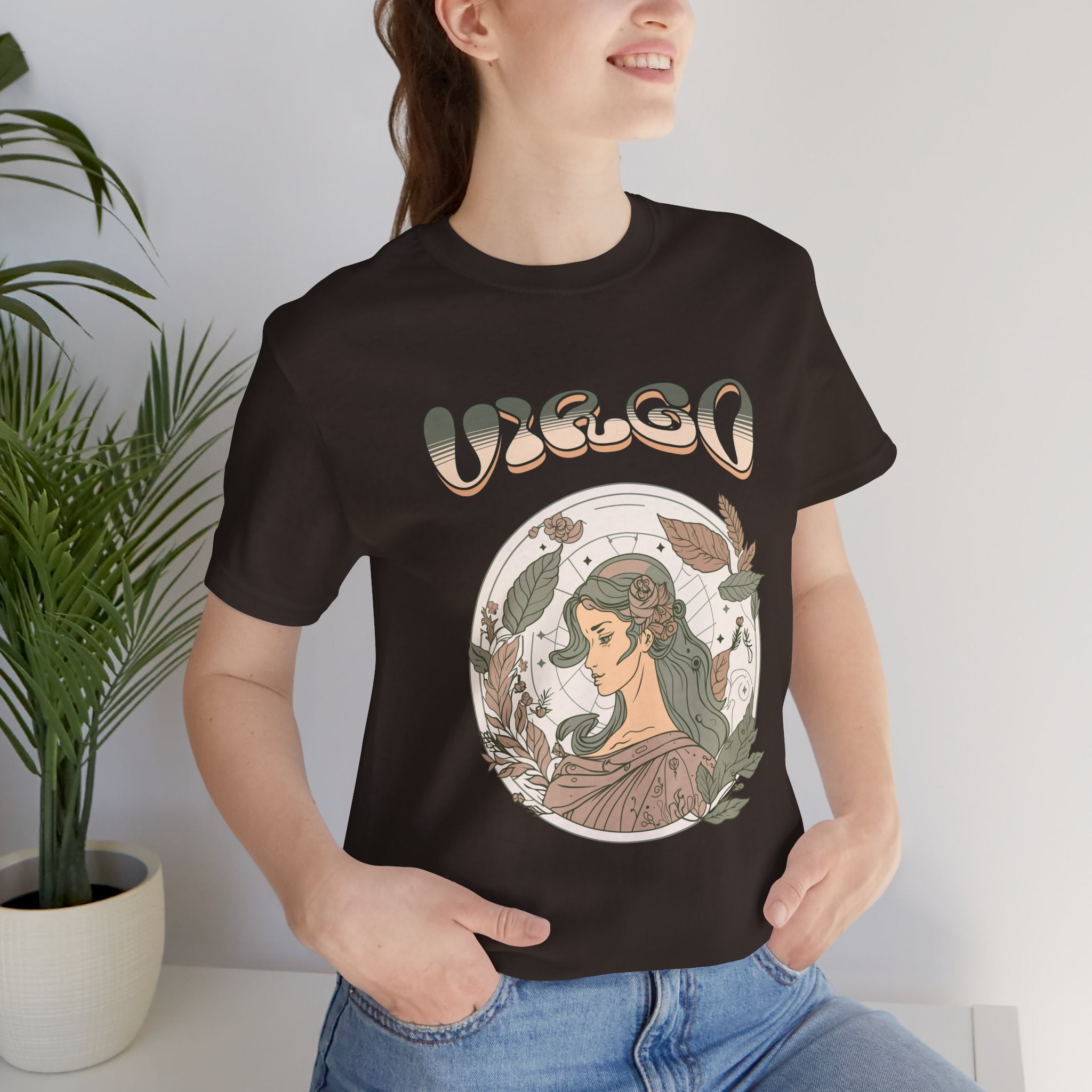Virgo Zodiac T‑Shirt — Vintage Botanical Astrology Tee
