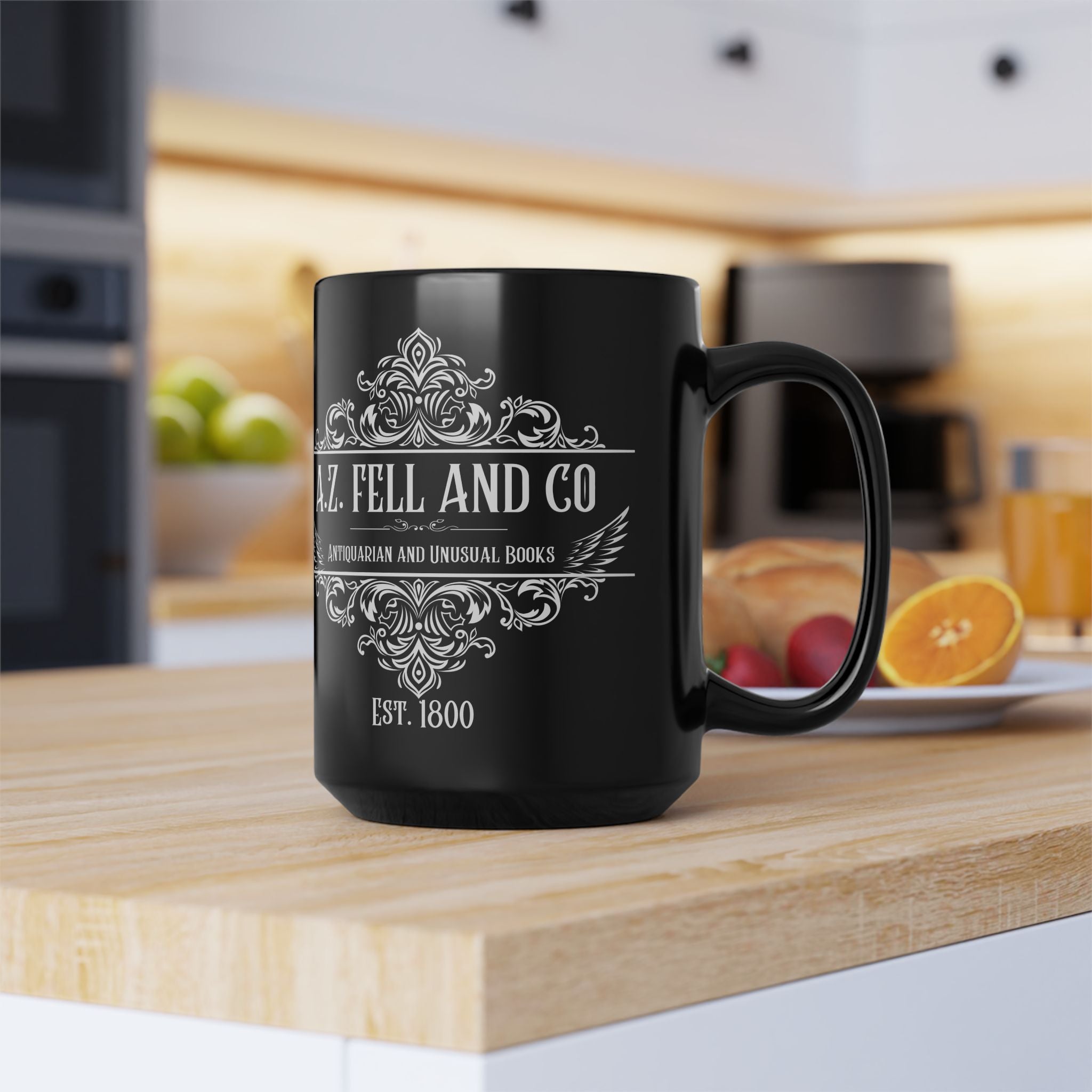 A.Z. Fell and Co Mug | Good Omens Bookshop Mug | Aziraphale Inspired Coffee Mug