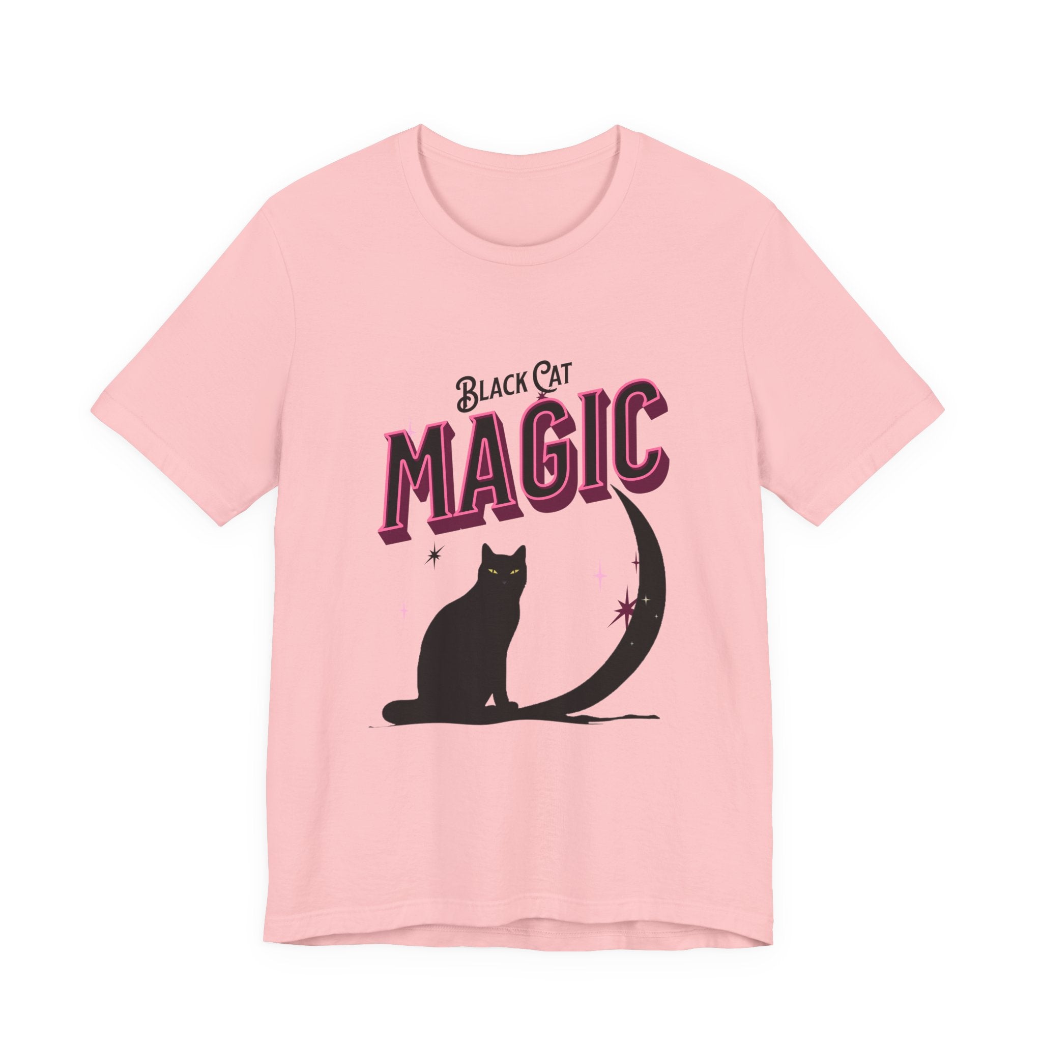 Black Cat Magic T‑Shirt — Halloween Moon Cat Graphic Tee