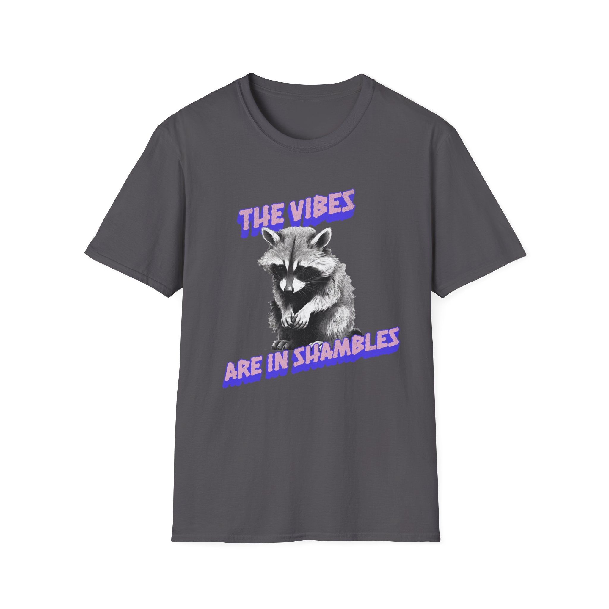 The Vibes Racoon T-Shirt — 'The Vibes Are in Shambles' Retro Graphic Tee