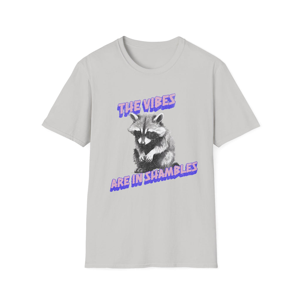 The Vibes Racoon T-Shirt — 'The Vibes Are in Shambles' Retro Graphic Tee