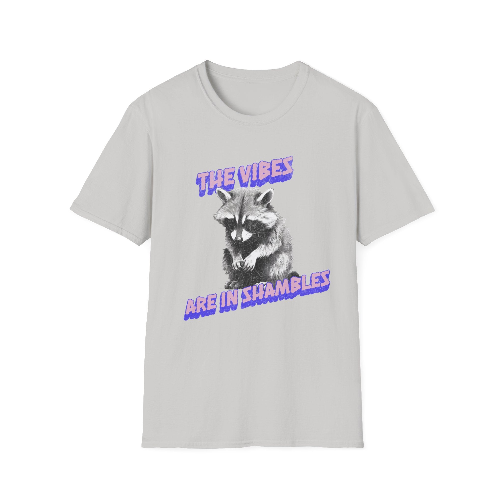 The Vibes Racoon T-Shirt — 'The Vibes Are in Shambles' Retro Graphic Tee