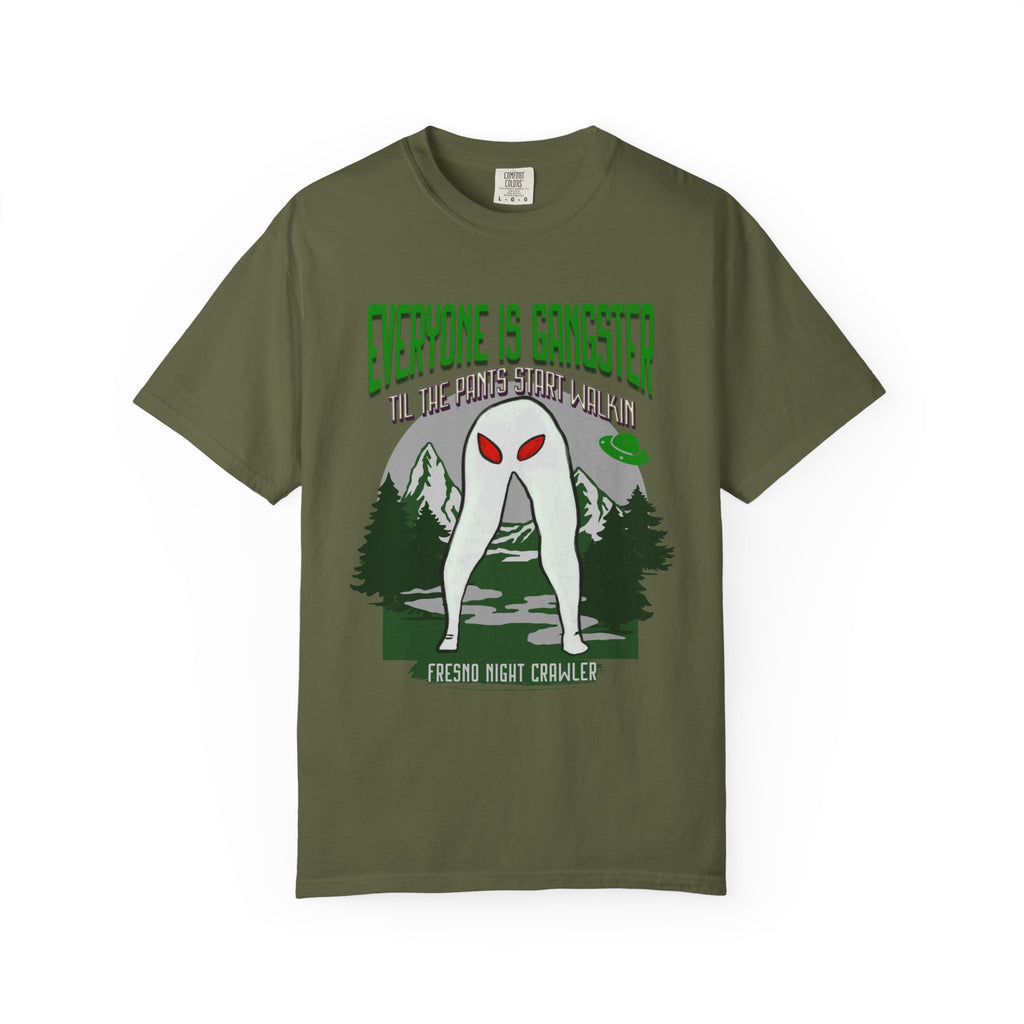 Fresno Nightcrawler graphic shirt featuring Everyone Is Gangster Cryptid Comfort Colors