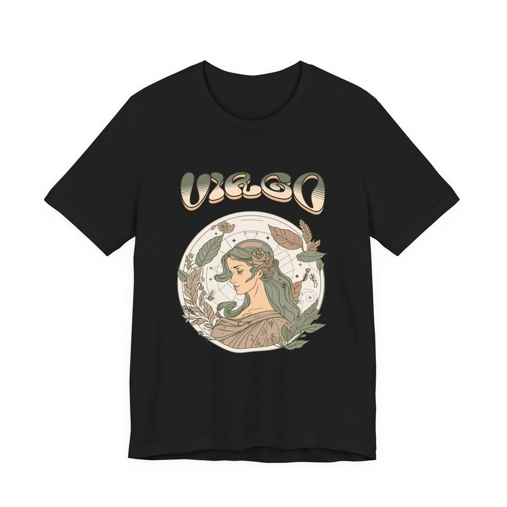 Virgo Zodiac T‑ graphic shirt featuring Vintage Botanical Astrology Tee