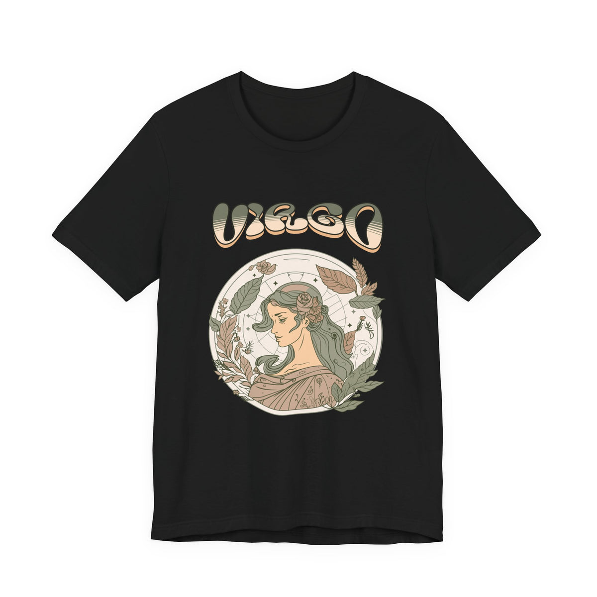 Virgo Zodiac T‑ graphic shirt featuring Vintage Botanical Astrology Tee