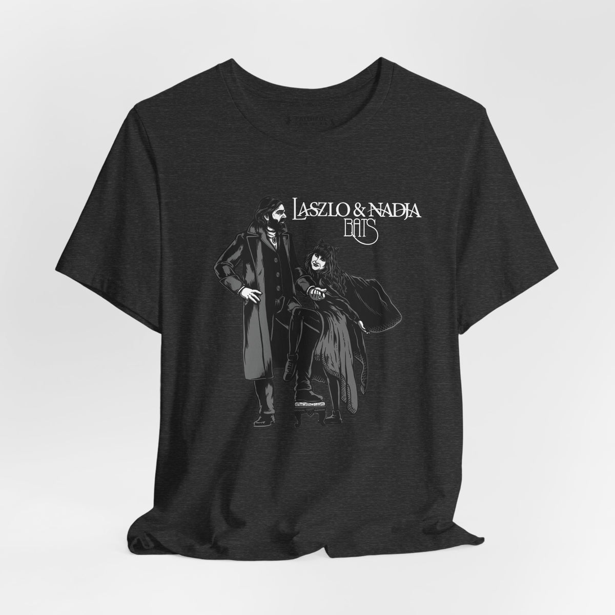 Laszlo & Nadja Bats graphic shirt featuring What We Do in the Shadows Vampire Tee