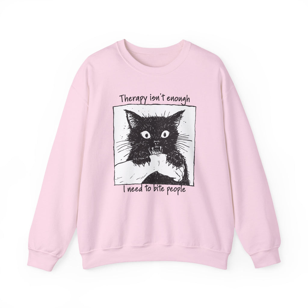 Additional photo of Therapy Isn’t Enough I Need to Bite People sweatshirt