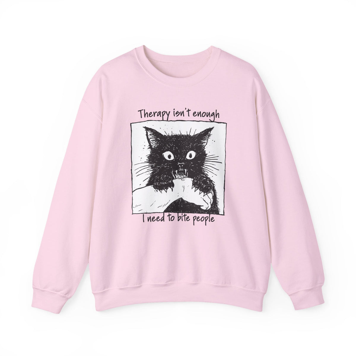 Additional photo of Therapy Isn’t Enough I Need to Bite People sweatshirt