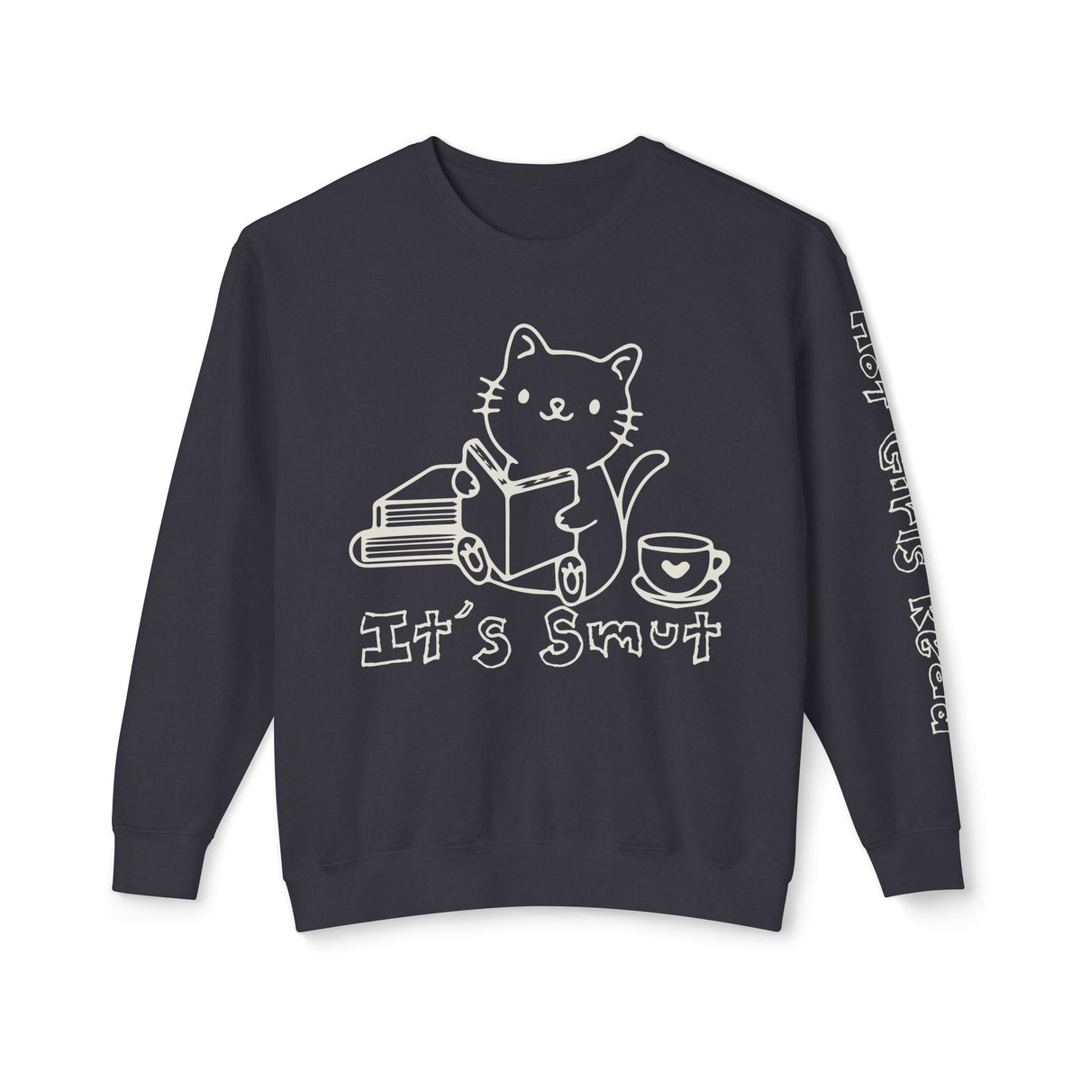 Additional photo of Cat Reading "It's Smut" sweatshirt