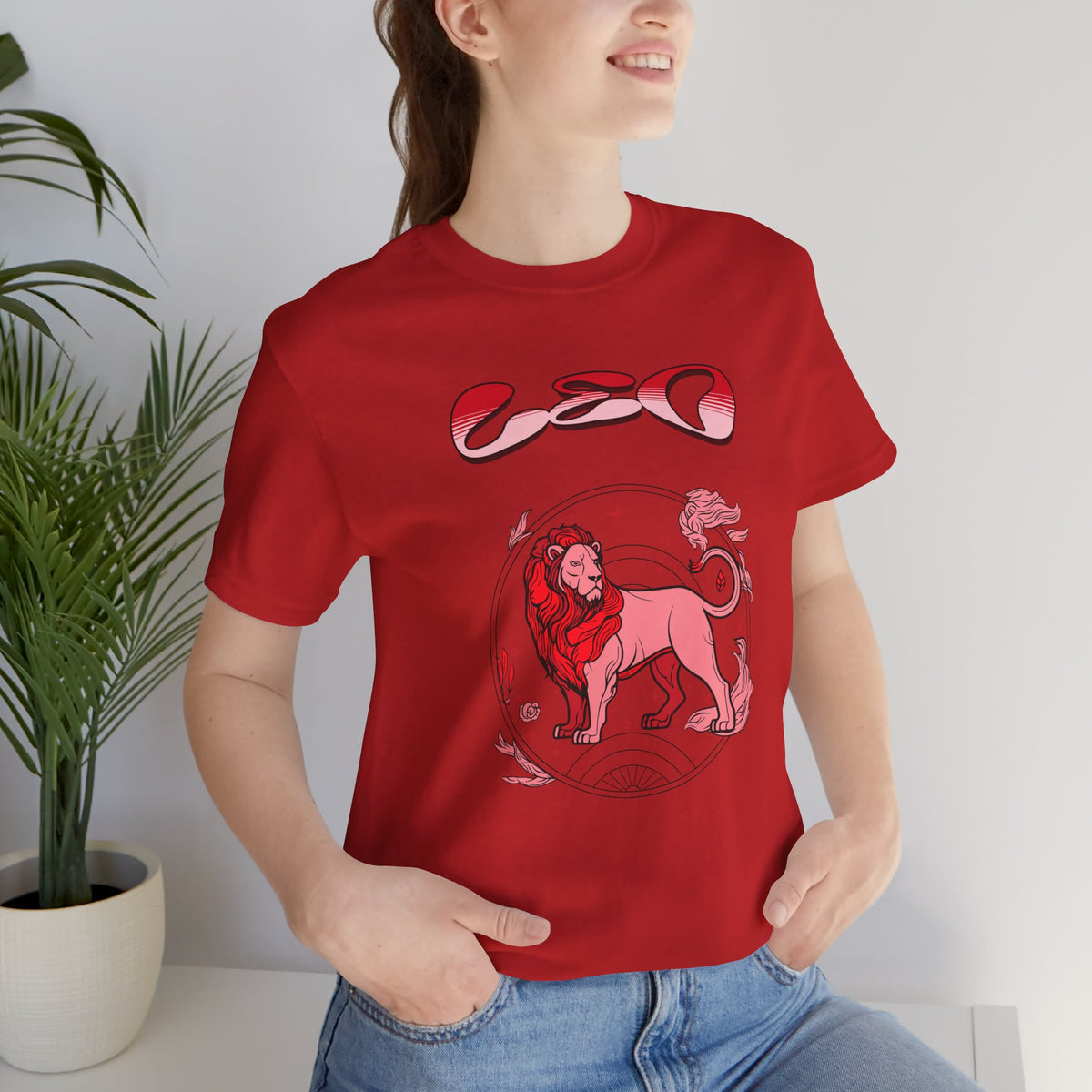 Leo Zodiac graphic shirt featuring Red Lion Astrology Birthday