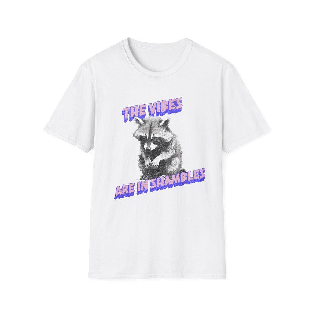 The Vibes Racoon T-Shirt — 'The Vibes Are in Shambles' Retro Graphic Tee