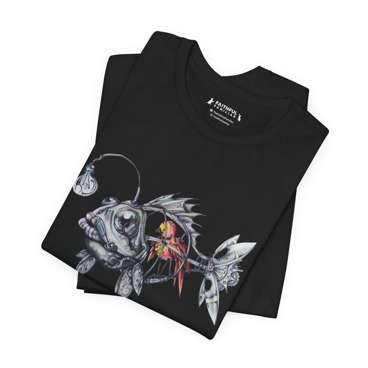 Weirdcore Bird Inside A Fishcage graphic shirt featuring Dreamcore Aesthetic & Grunge