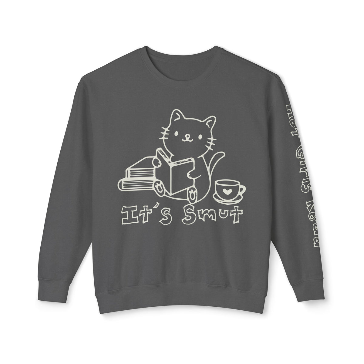 Additional photo of Cat Reading "It's Smut" sweatshirt