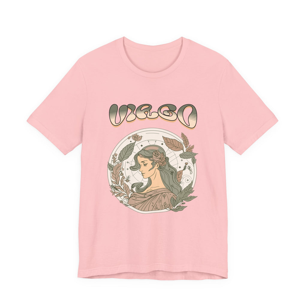 Virgo Zodiac T‑ graphic shirt featuring Vintage Botanical Astrology Tee