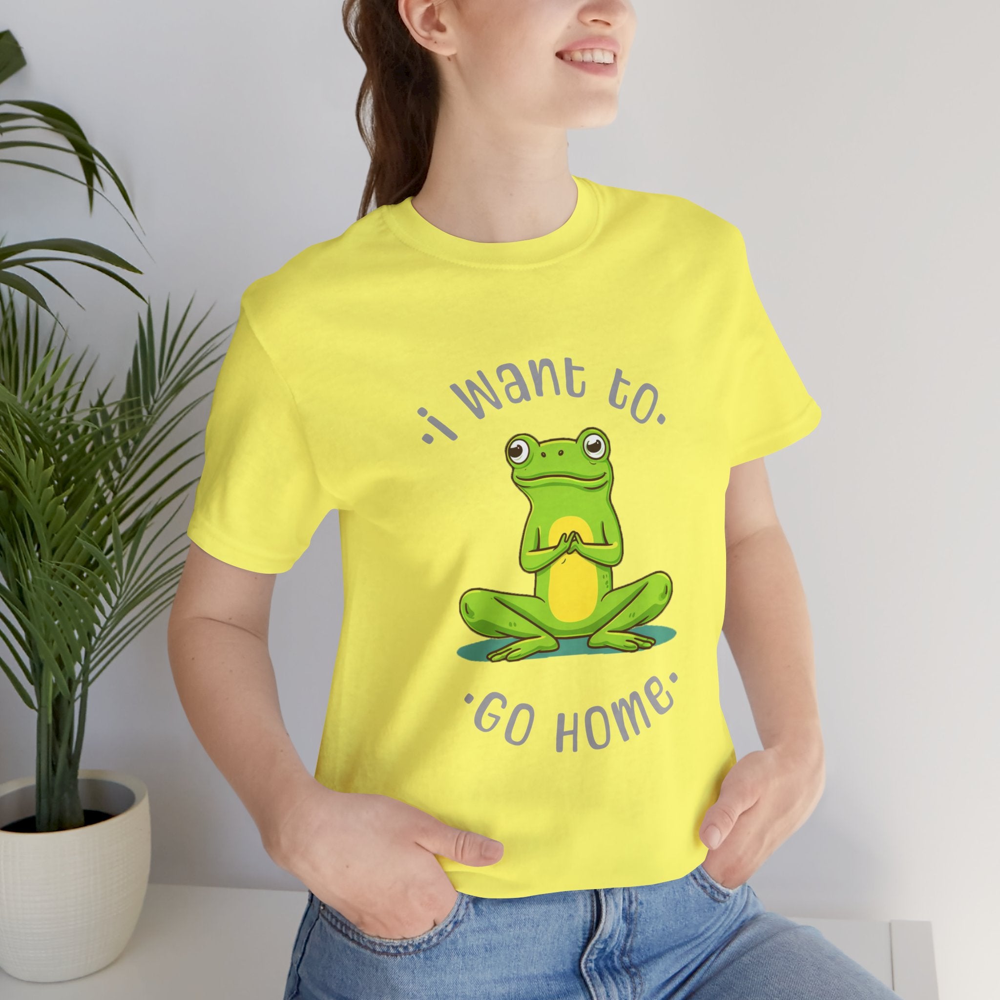 I Want To Go Home Frog Tee — Cute Meditation Frog Graphic T-Shirt