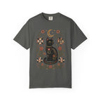 Witchy Black Cat graphic shirt featuring Folk Art Floral Comfort Colors Tee