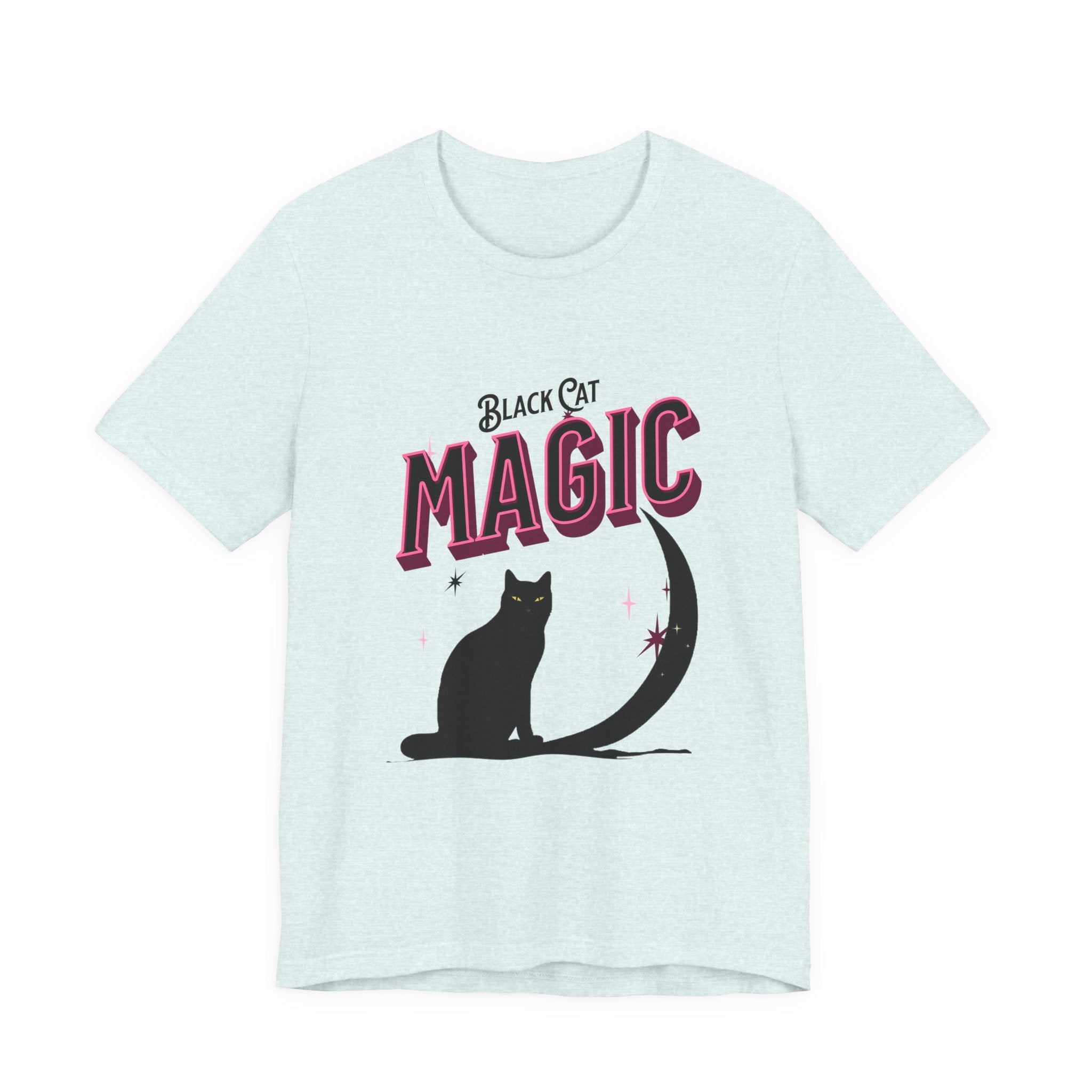 Black Cat Magic T‑Shirt — Halloween Moon Cat Graphic Tee