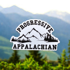 Progressive Appalachian vinyl sticker featuring Holographic Mountain Vinyl Decal