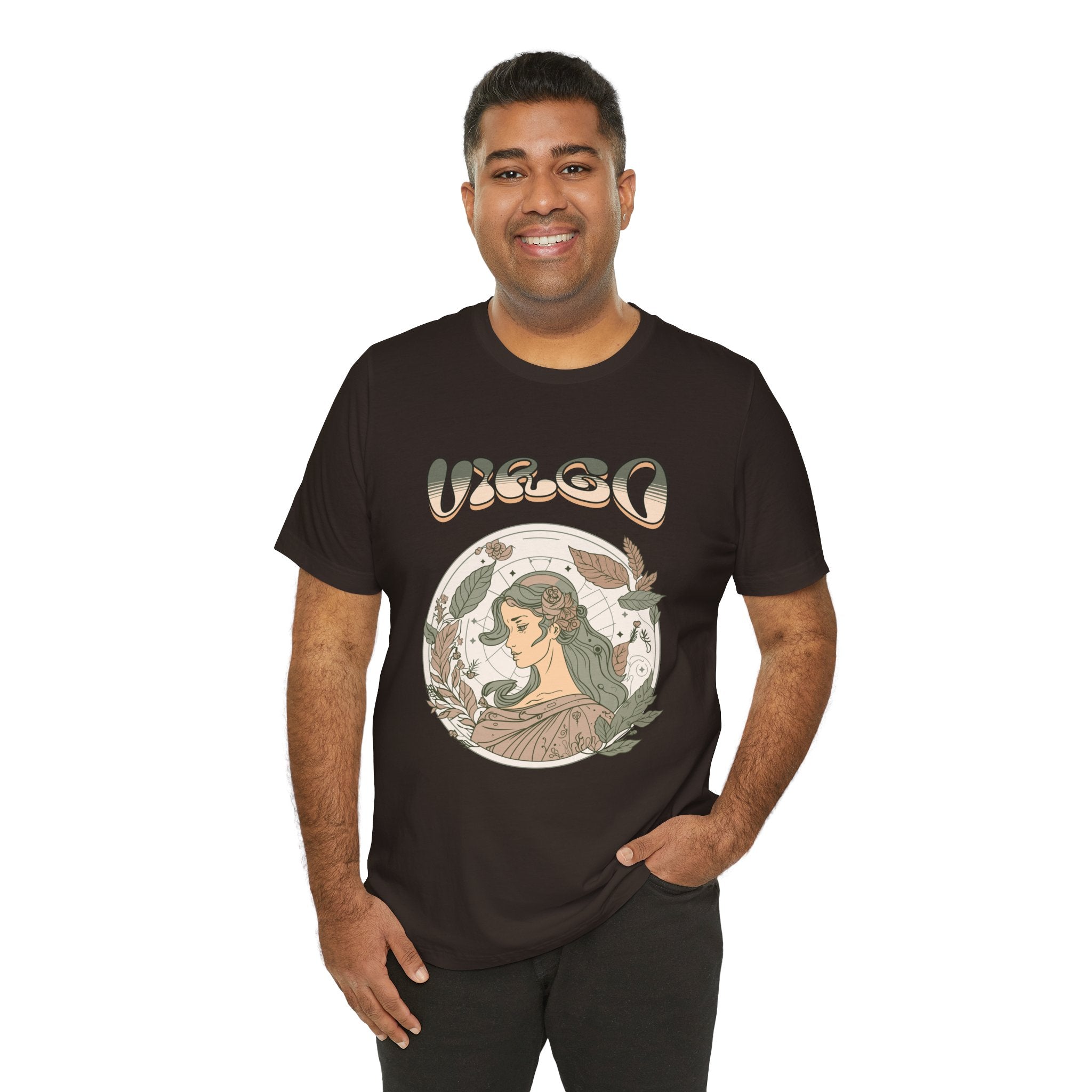 Virgo Zodiac T‑Shirt — Vintage Botanical Astrology Tee