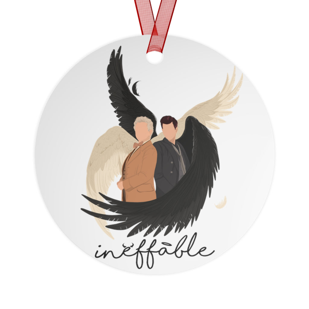 Good Omens Aziraphale & Crowley Metal ornament featuring Ineffable Husbands Christmas Decor