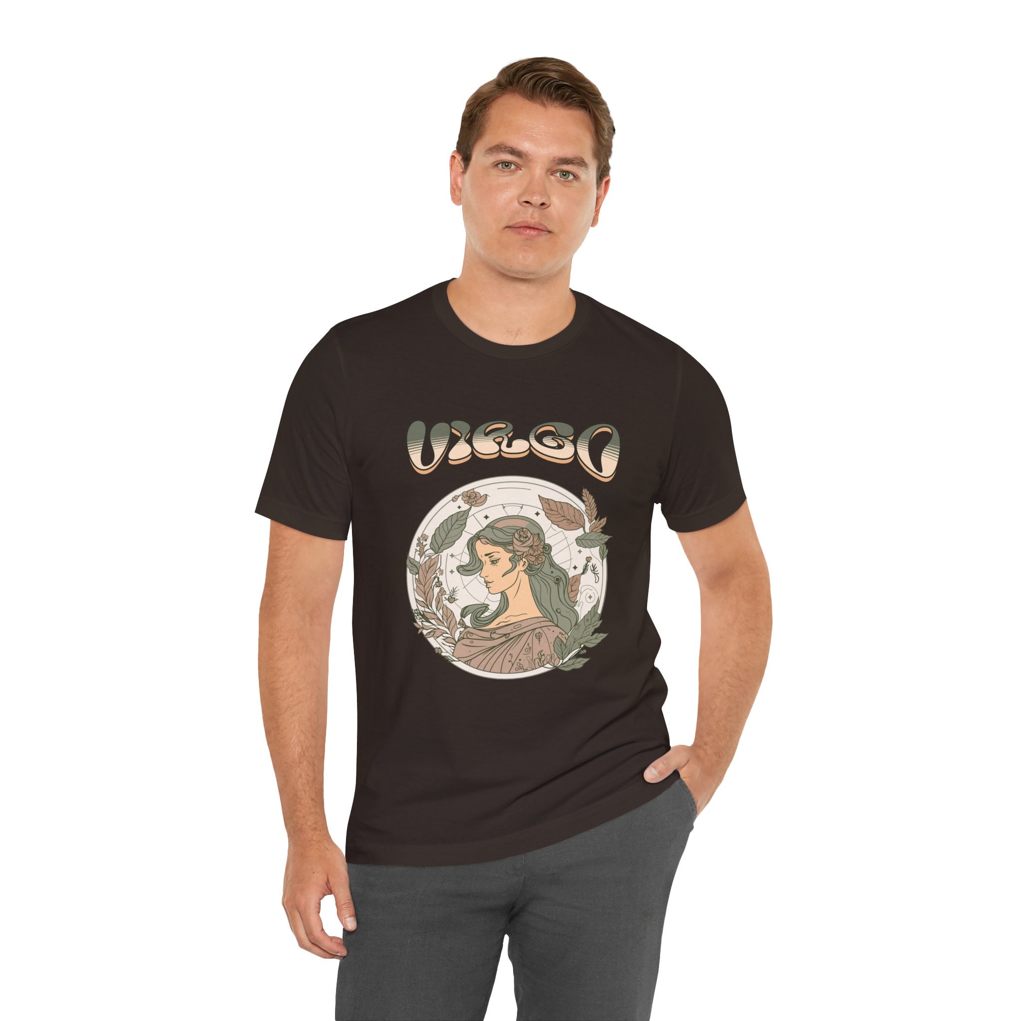 Virgo Zodiac T‑Shirt — Vintage Botanical Astrology Tee