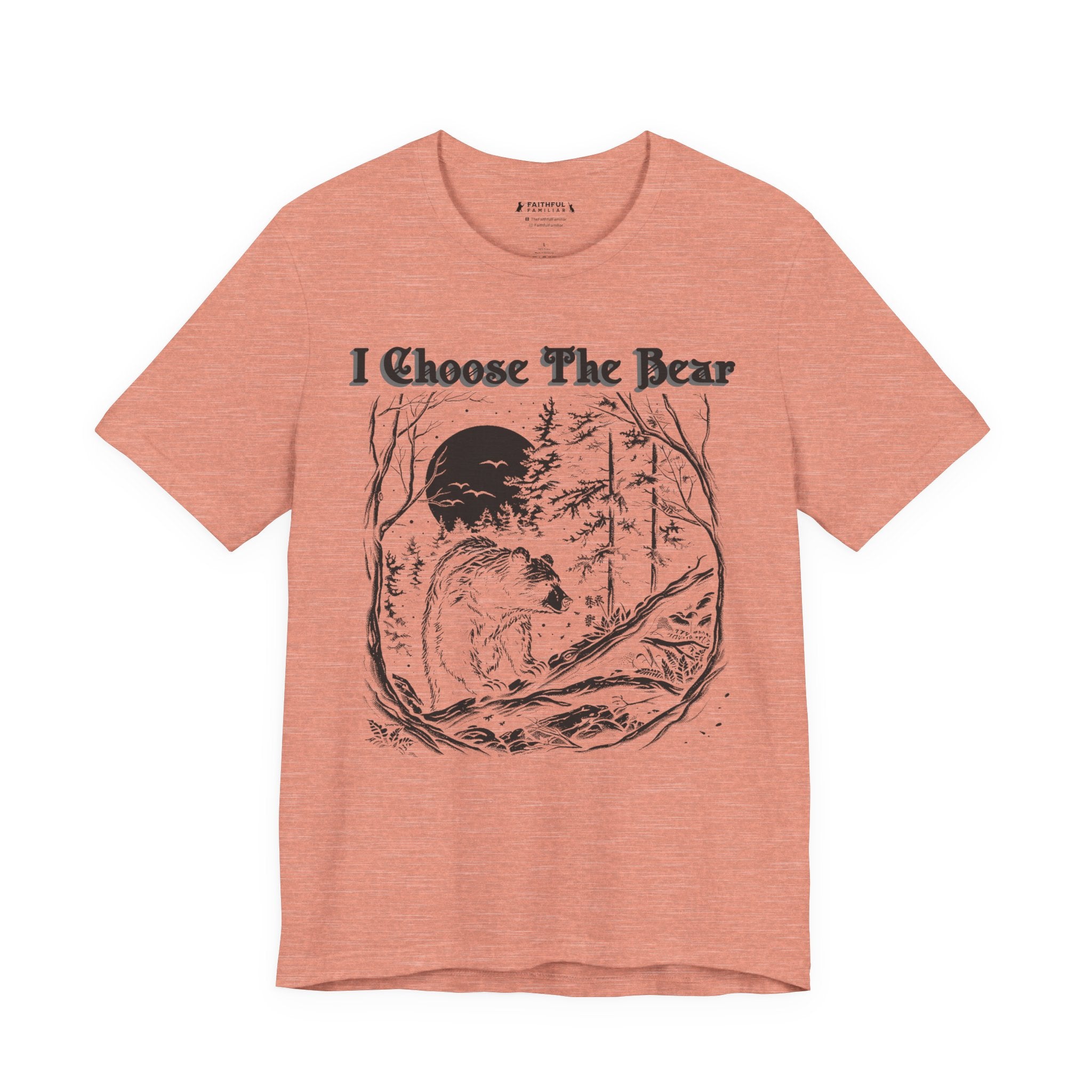I Choose The Bear Graphic Tee — Moonlit Forest Bear Shirt for Outdoorsy Feminists