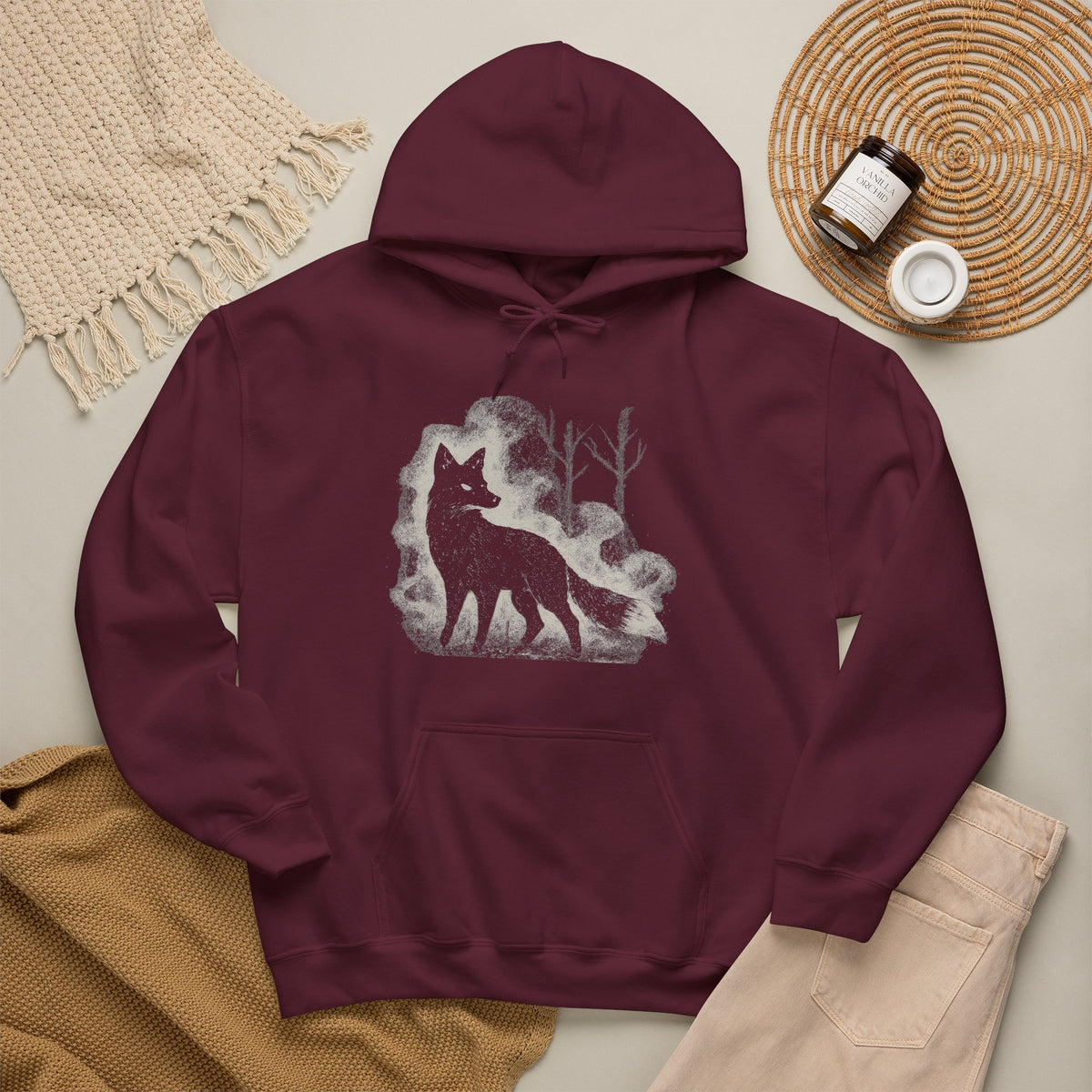 Additional photo of Wolf Silhouette — Night Forest Wolf Graphic hoodie