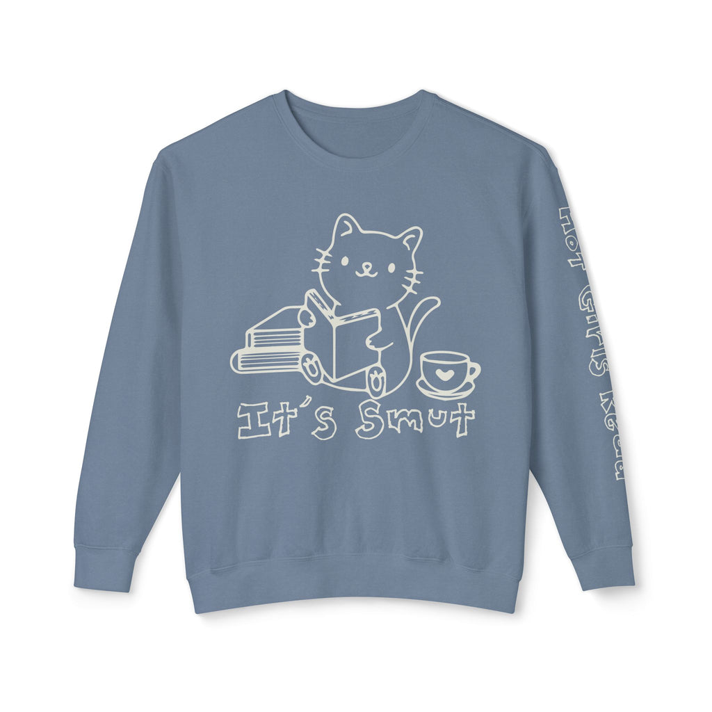 Additional photo of Cat Reading "It's Smut" sweatshirt