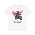 Little Mothman Riding His Motorcycle Unisex Jersey Short Sleeve Tee