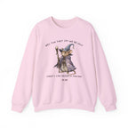 Will You Just Let Me Be Silly Sweatshirt | Wizard Mouse Sweatshirt, Whimsical Existential Humor, Cozy Fantasy Crewneck