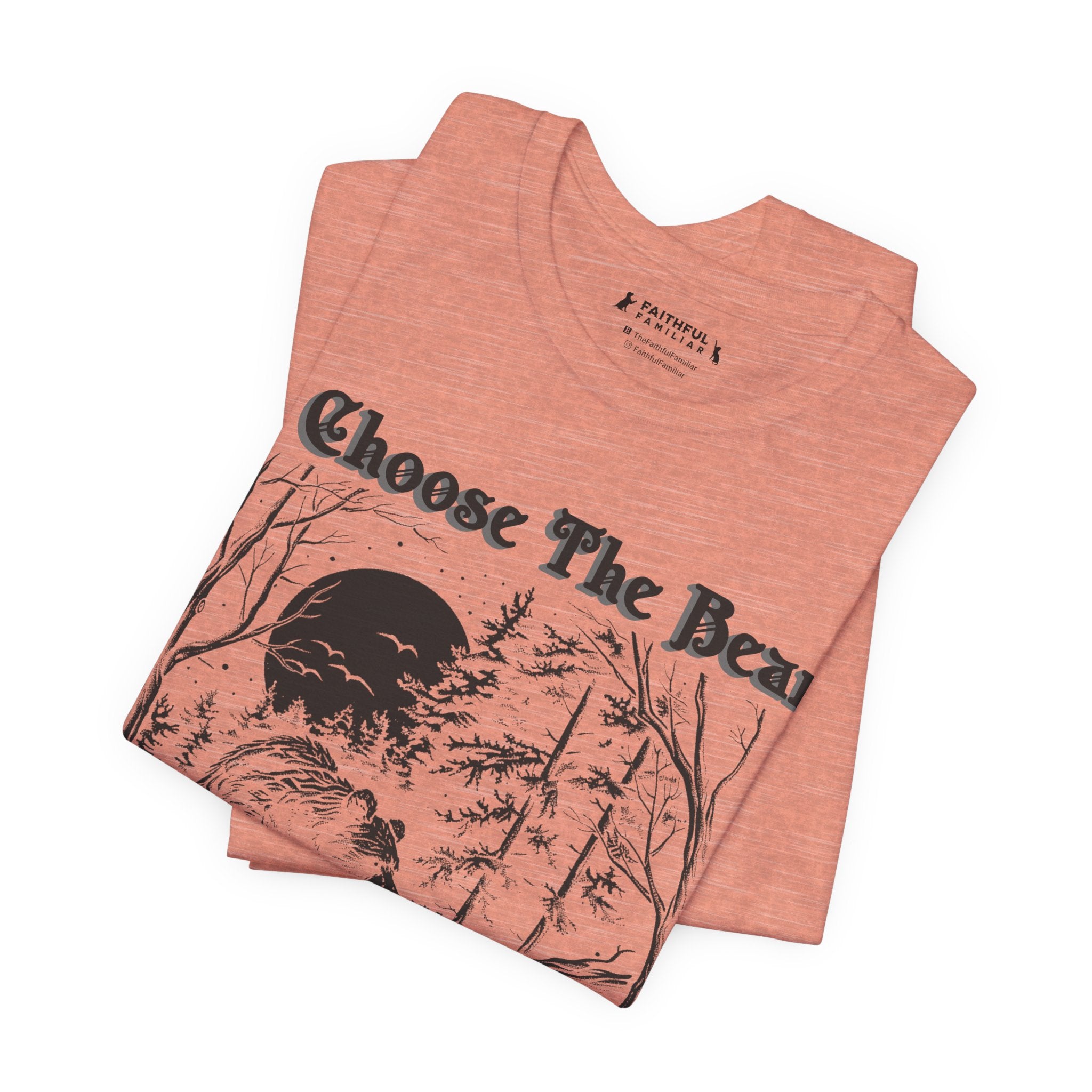 I Choose The Bear Graphic Tee — Moonlit Forest Bear Shirt for Outdoorsy Feminists