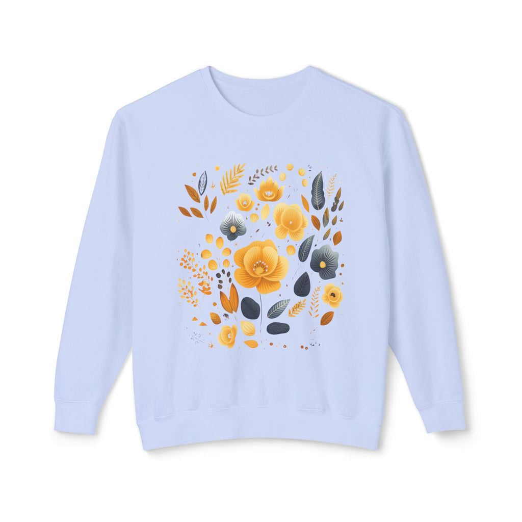 Golden Blooms graphic sweatshirt featuring Vintage Botanical Floral