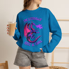 Retro Dragon Girl graphic sweatshirt featuring 80s Fantasy Crewneck