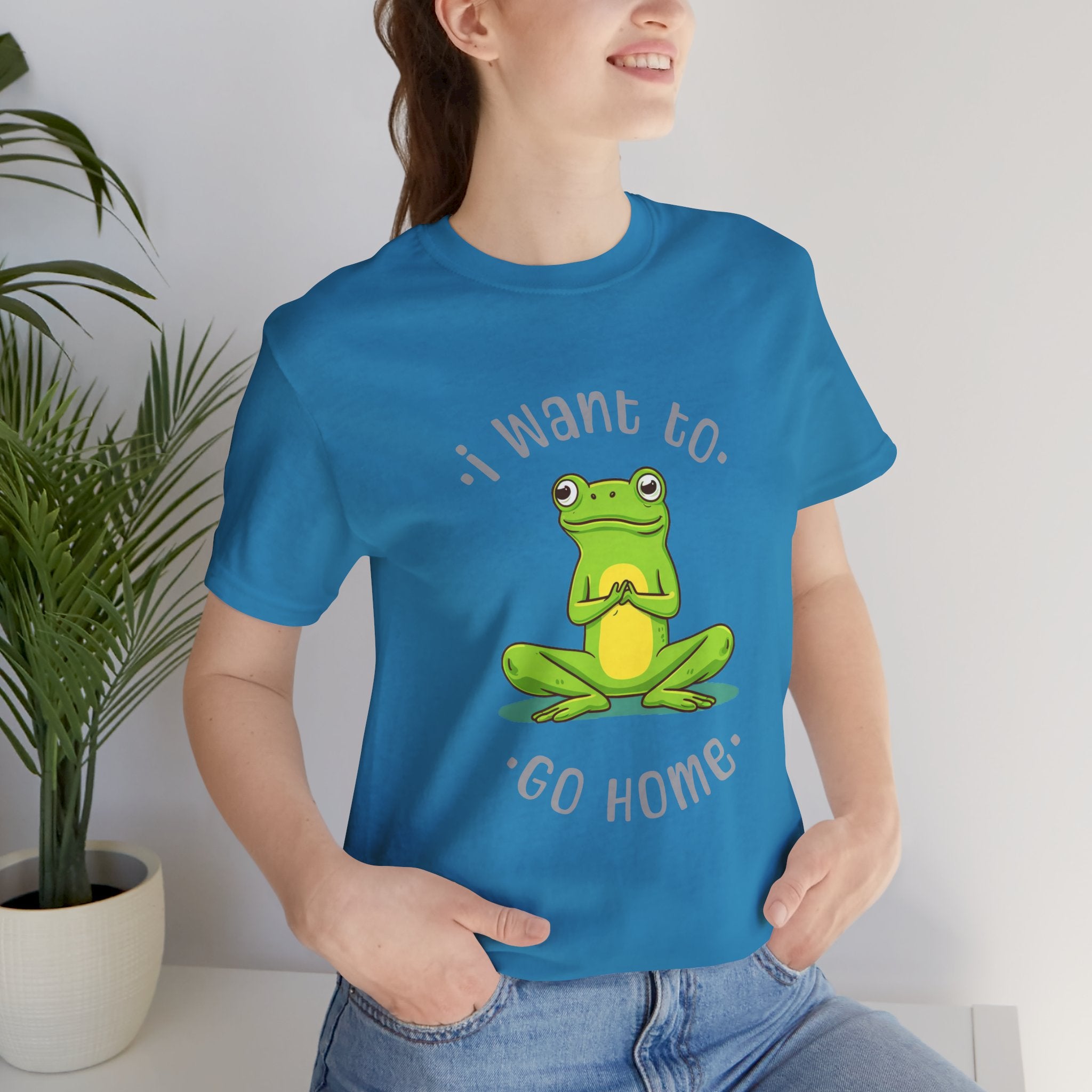 I Want To Go Home Frog Tee — Cute Meditation Frog Graphic T-Shirt