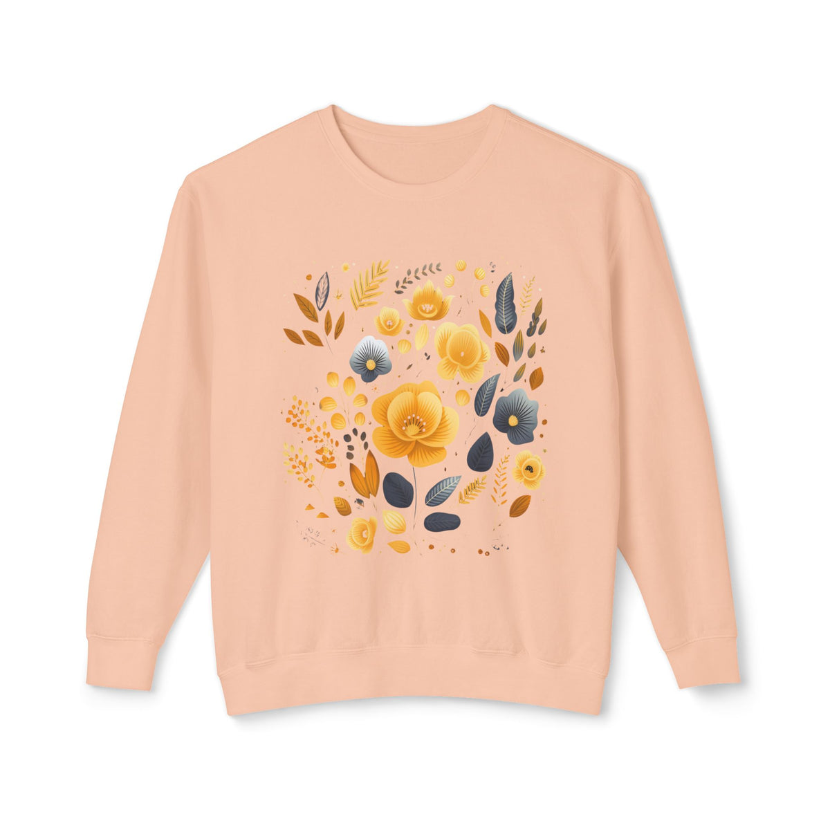 Golden Blooms graphic sweatshirt featuring Vintage Botanical Floral