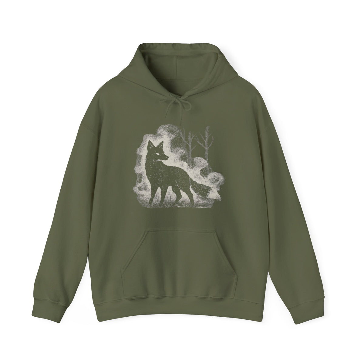 Additional photo of Wolf Silhouette — Night Forest Wolf Graphic hoodie